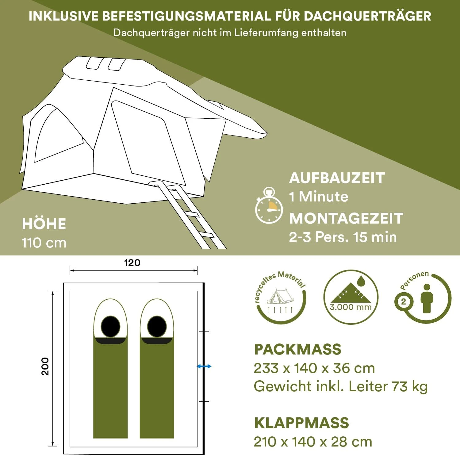 Skandika Wildland Dachzelt 6 Skandika Wildland Dachzelt – Bild 6
