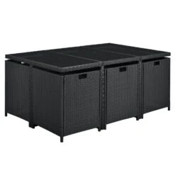 Baracoa XL Polyrattan Schwarzes Diningset -CampMate Verkaufs-Shop 625e8195c40bf4.28721242