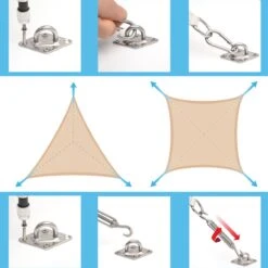 AMANKA 7x7x7 Wasserdichtes Beige Sonnensegel Mit Befestigung 11 AMANKA 7x7x7 Wasserdichtes Beige Sonnensegel Mit Befestigung -CampMate Verkaufs-Shop 6284a111405371.01563558