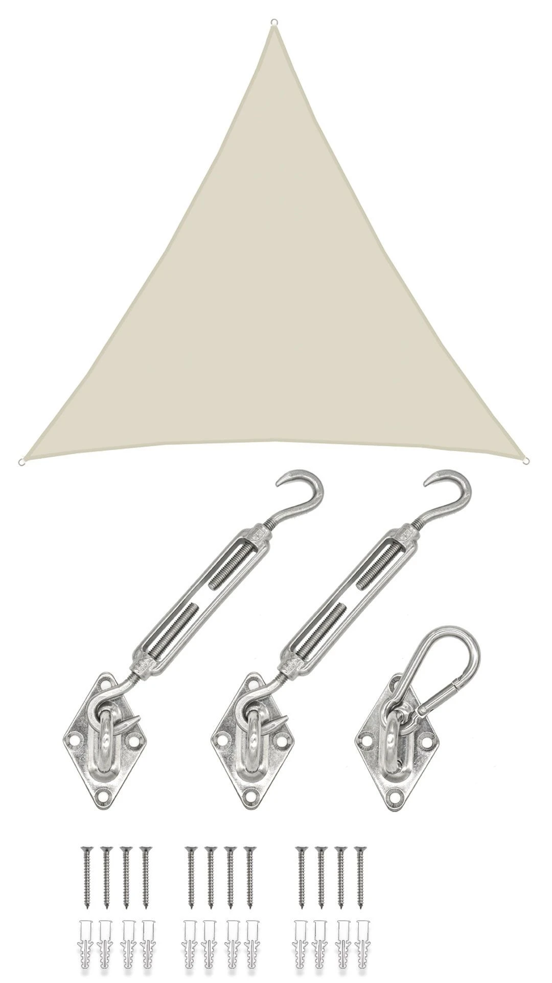 AMANKA 7x7x7 Wasserdichtes Beige Sonnensegel Mit Befestigung 1 AMANKA 7x7x7 Wasserdichtes Beige Sonnensegel Mit Befestigung