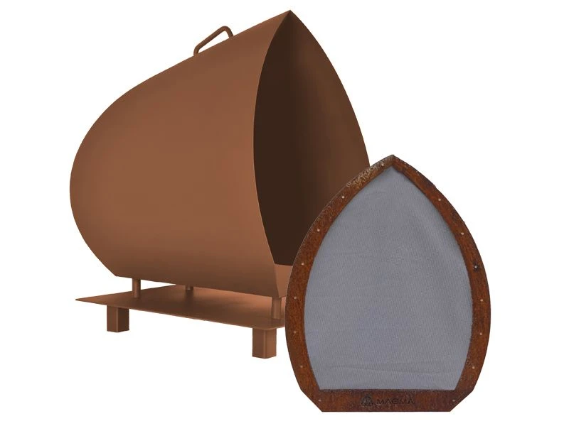 Magma Corten Garten Kamin Mit Funkenschutz 1 Magma Corten Garten Kamin Mit Funkenschutz