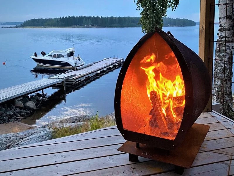 Magma Corten Garten Kamin Mit Funkenschutz 6 Magma Corten Garten Kamin Mit Funkenschutz – Bild 6