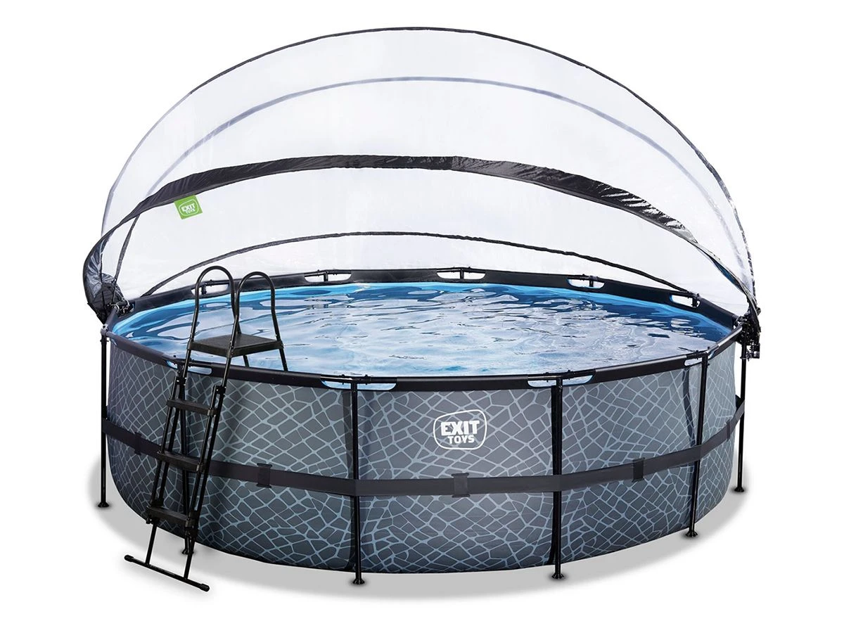 EXIT TOYS EXIT Stone Ø 488 X 122 Cm Pool Mit Sandfilterpumpe Und Abdeckung 1 EXIT TOYS EXIT Stone Ø 488 X 122 Cm Pool Mit Sandfilterpumpe Und Abdeckung