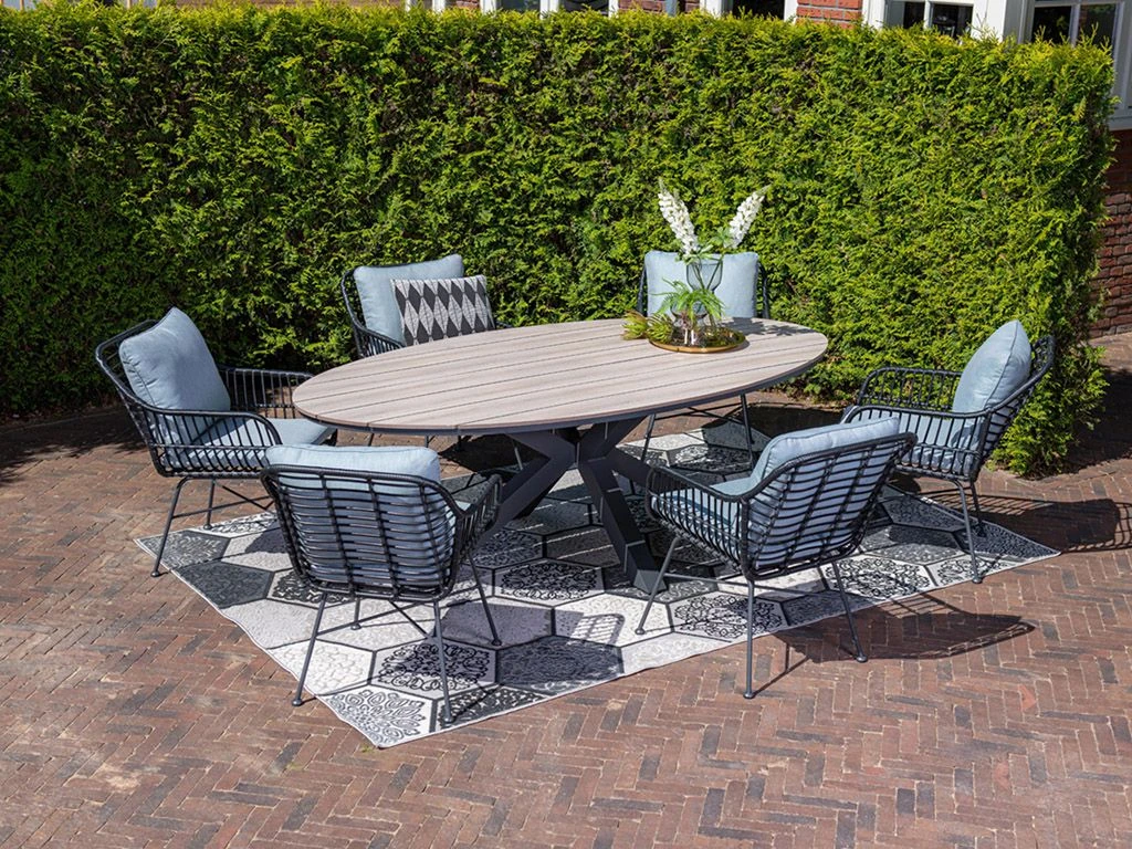 Outdoor Feelings Edson Carbon Black Light Teak 220 X 115 Gartentisch 3 Outdoor Feelings Edson Carbon Black Light Teak 220 X 115 Gartentisch – Bild 3